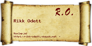 Rikk Odett névjegykártya